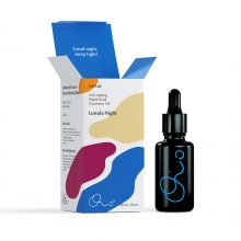 Lunula Night Anti Ageing Facial Oil Verpackung mit Glasflasche von Oio Labs